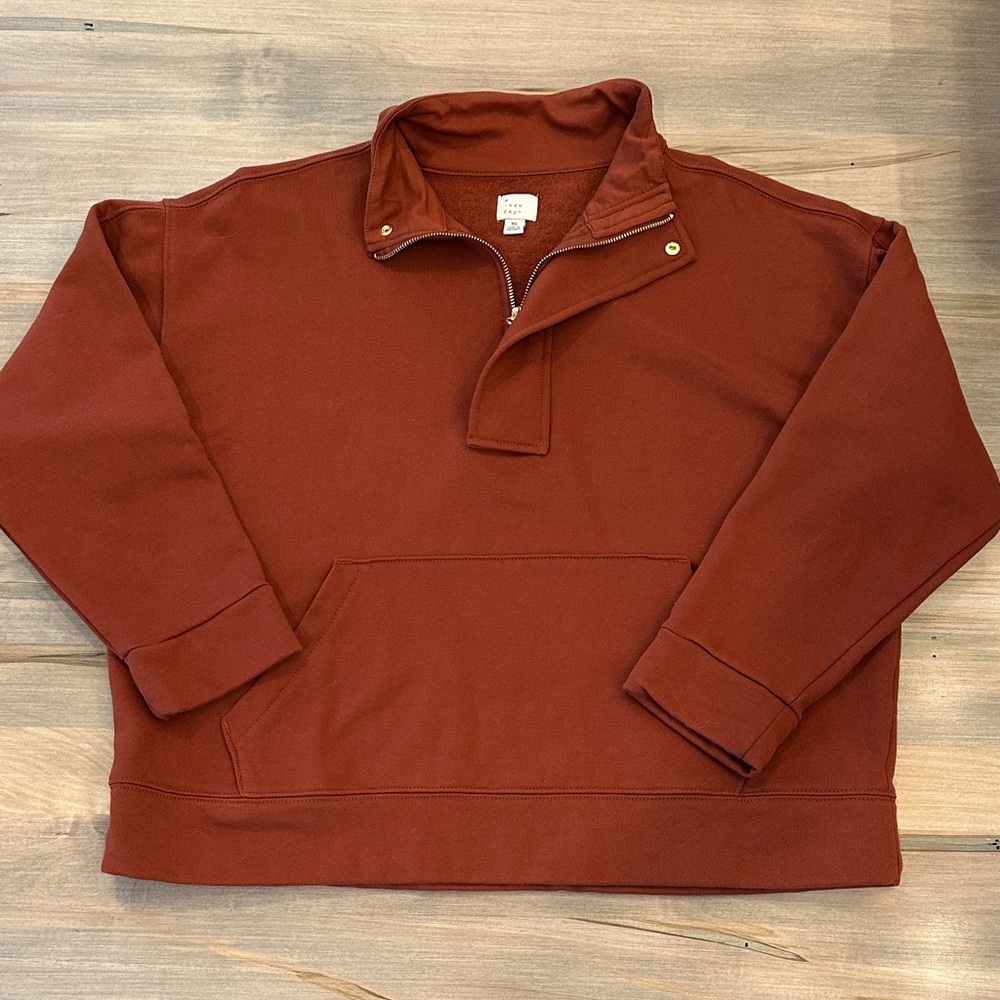 a new day Rust Quarter-Zip Pullover